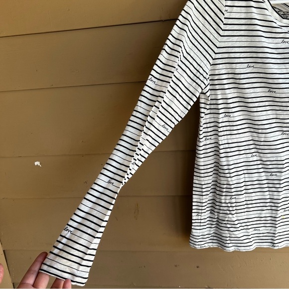 LOFT Vintage Soft Striped Long Sleeve Top - Size S - Casual Comfy Modest - Picture 2 of 6